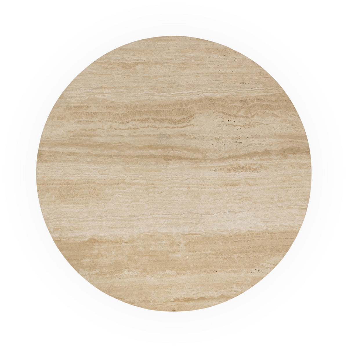 Idella Travertine Round Coffee Table - Tan