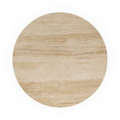 Idella Travertine Round Coffee Table - Tan