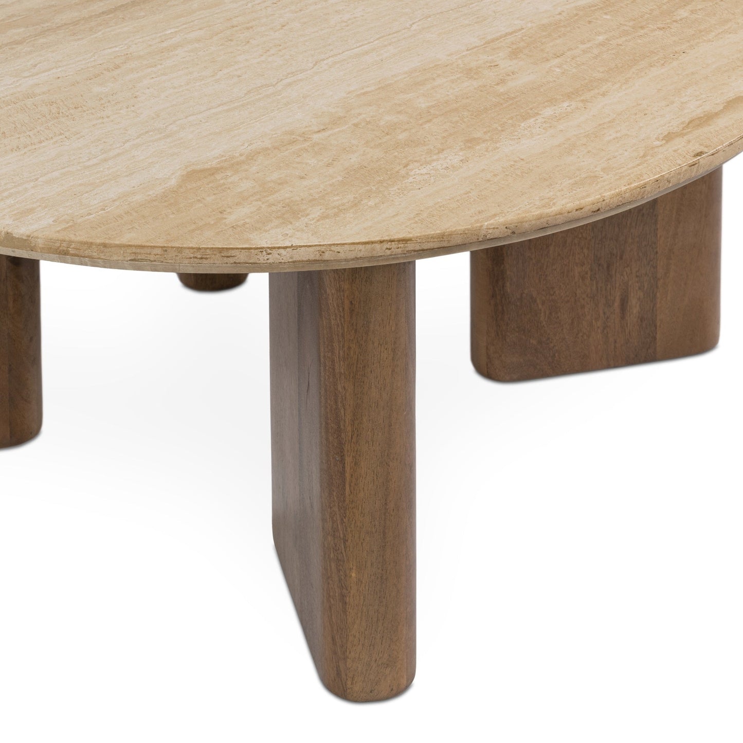 Idella Travertine Round Coffee Table - Tan