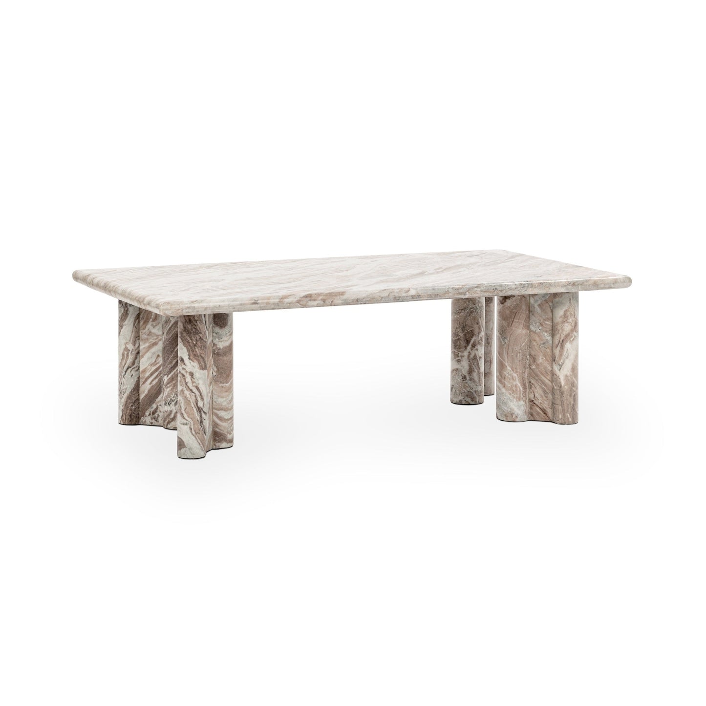 Bowman Marble Rectangular Coffee Table - Rusty Gray