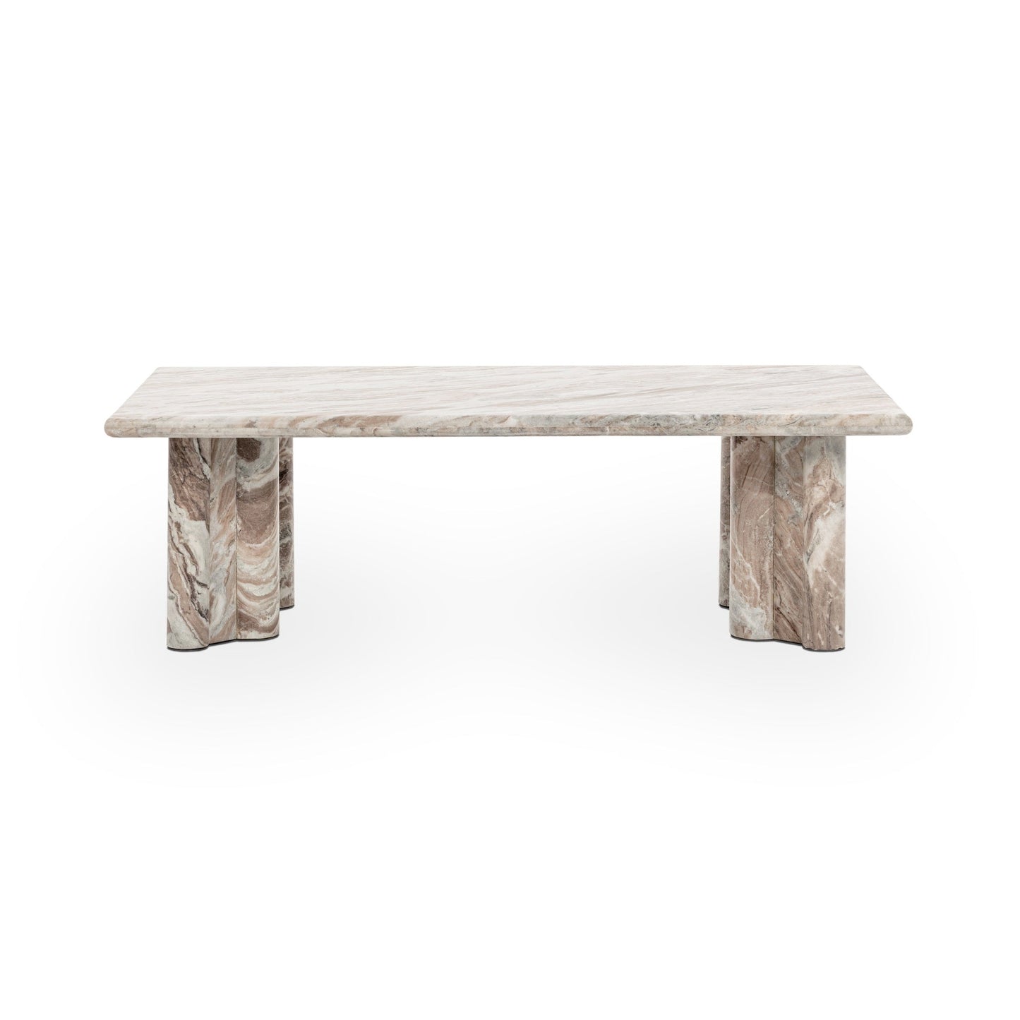 Bowman Marble Rectangular Coffee Table - Rusty Gray