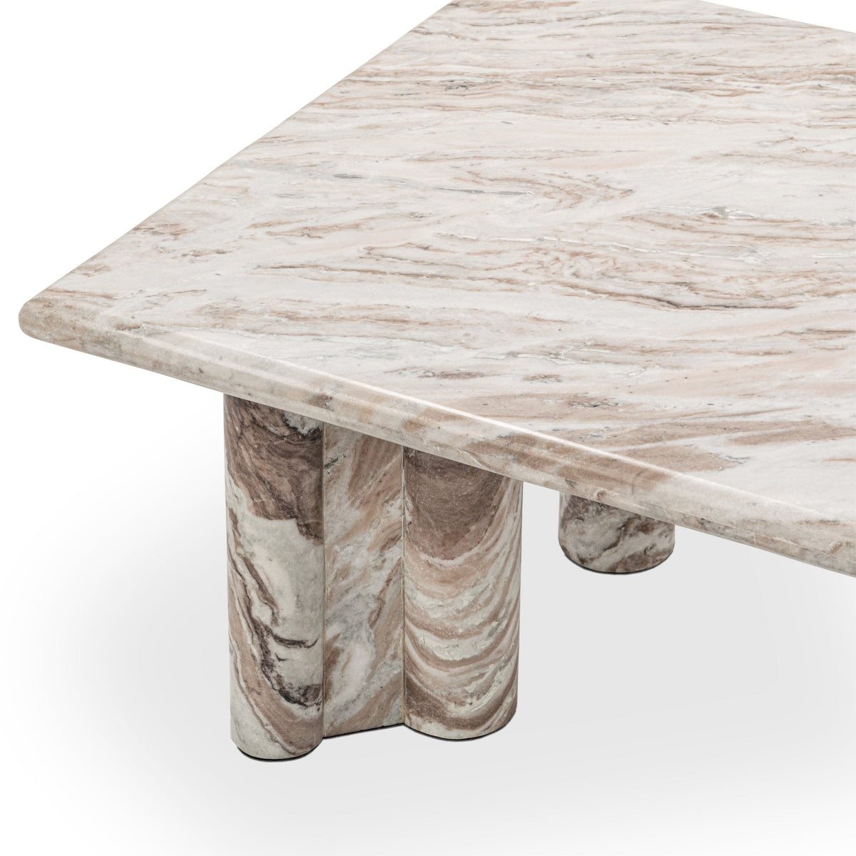 Bowman Marble Rectangular Coffee Table - Rusty Gray