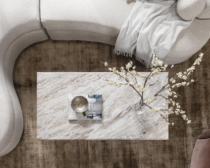 Bowman Marble Rectangular Coffee Table - Rusty Gray