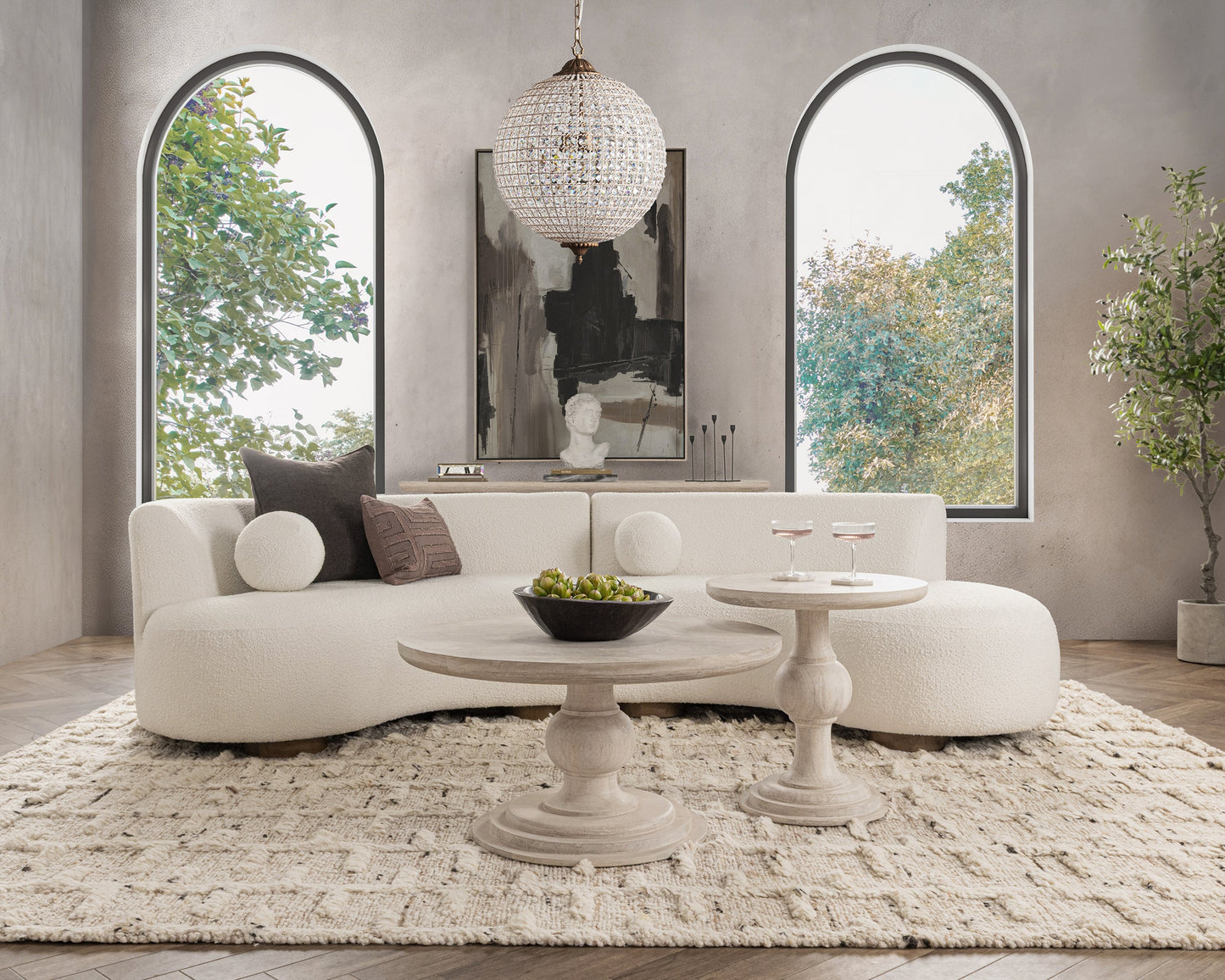 Hera  Round Coffee - Creamwood