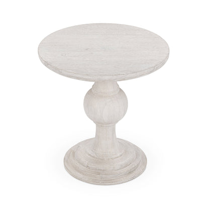 Hera Round End Table - Creamwood