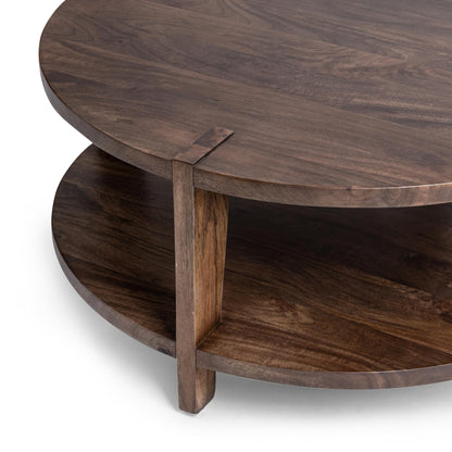 Alenna 43" Round Coffee Table - Tundra Brown