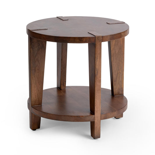 Alenna 25" Round End Table - Tundra Brown