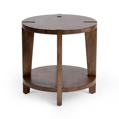 Alenna 25" Round End Table - Tundra Brown