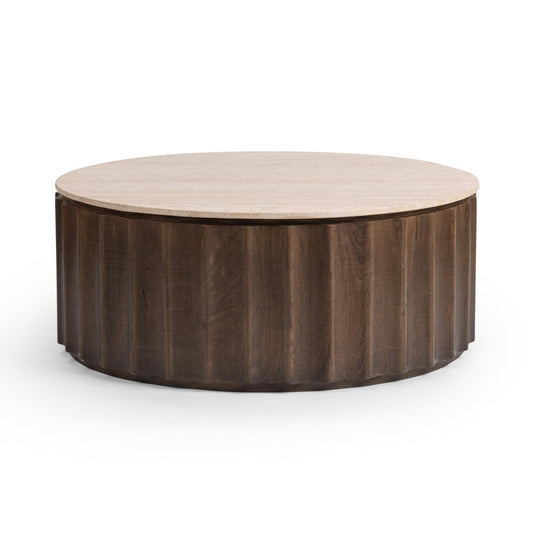 Baylee 44" Round Coffee Table - Roast Tan