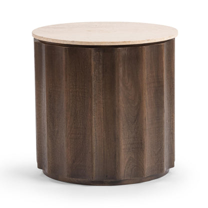 Baylee 22" Round End Table - Roast Tan