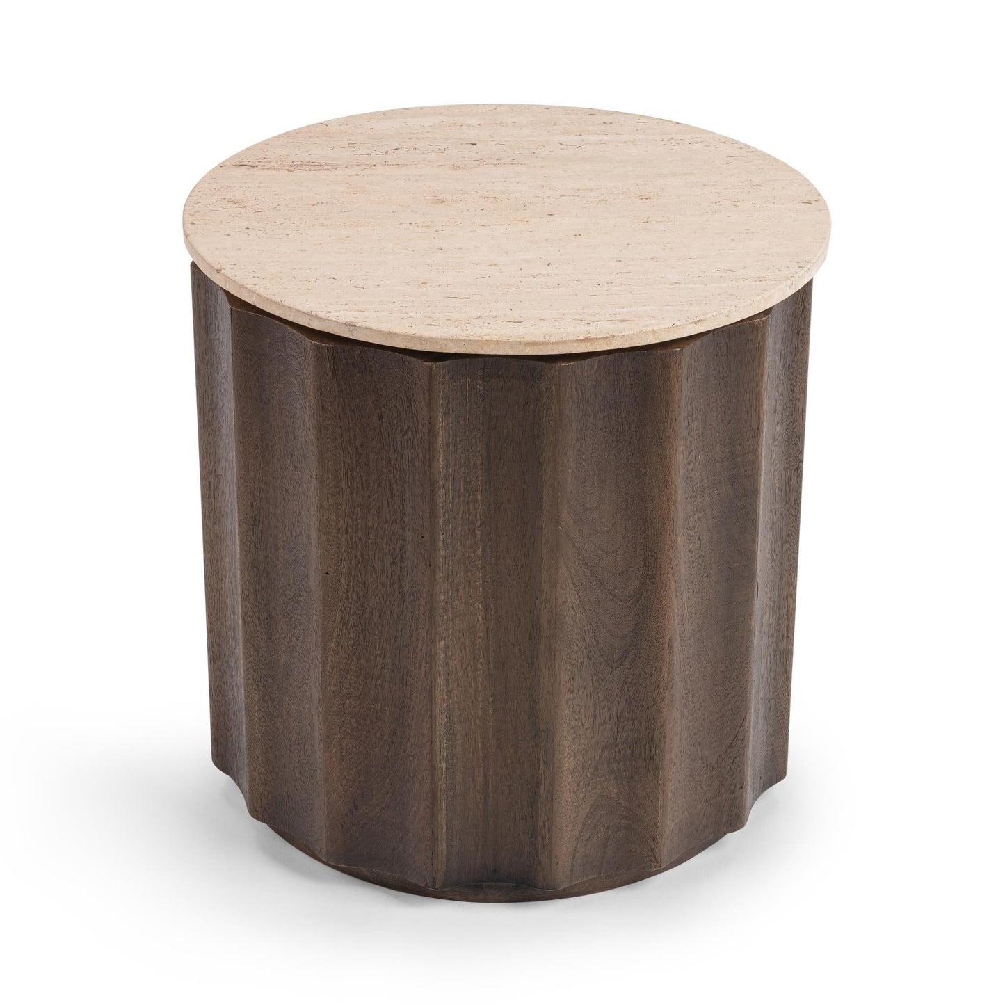Baylee 22" Round End Table - Roast Tan