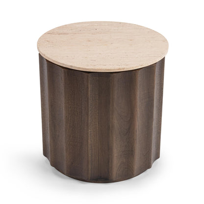 Baylee 22" Round End Table - Roast Tan