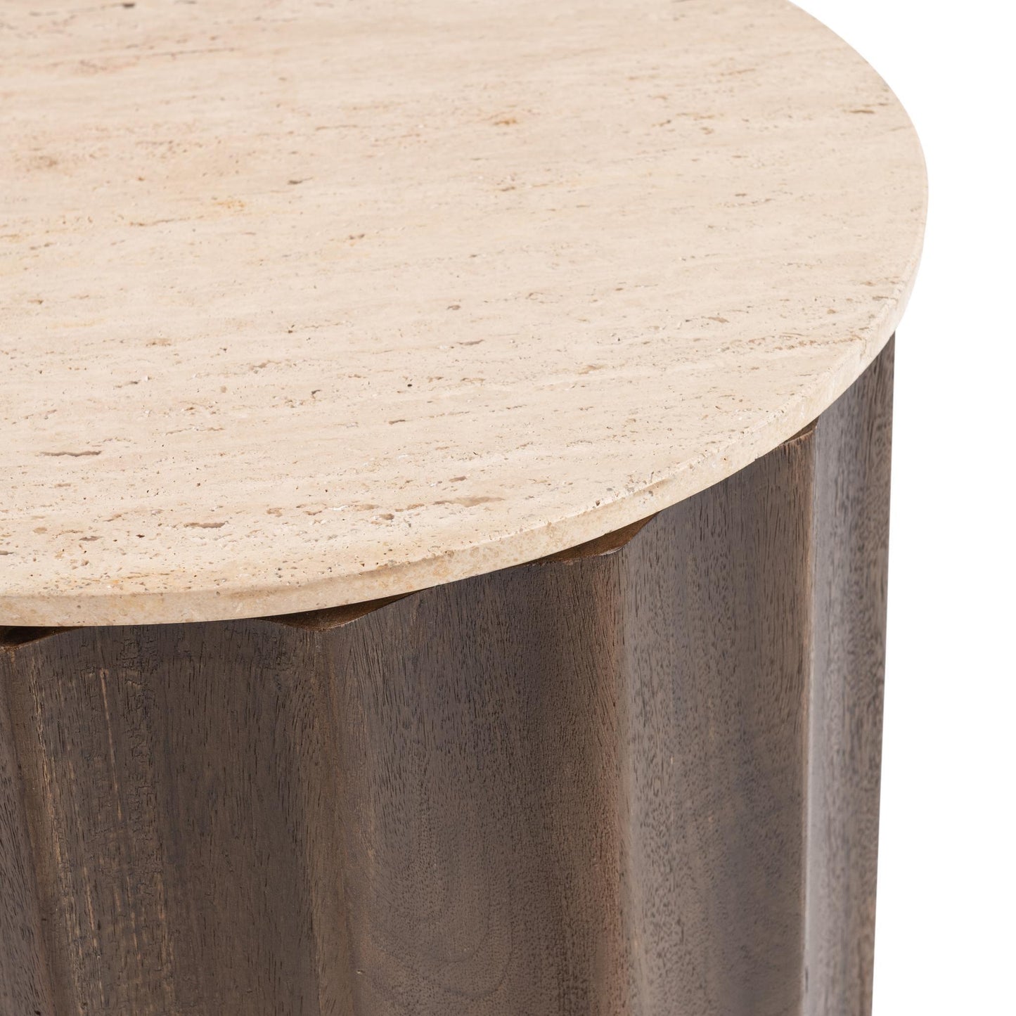 Baylee 22" Round End Table - Roast Tan
