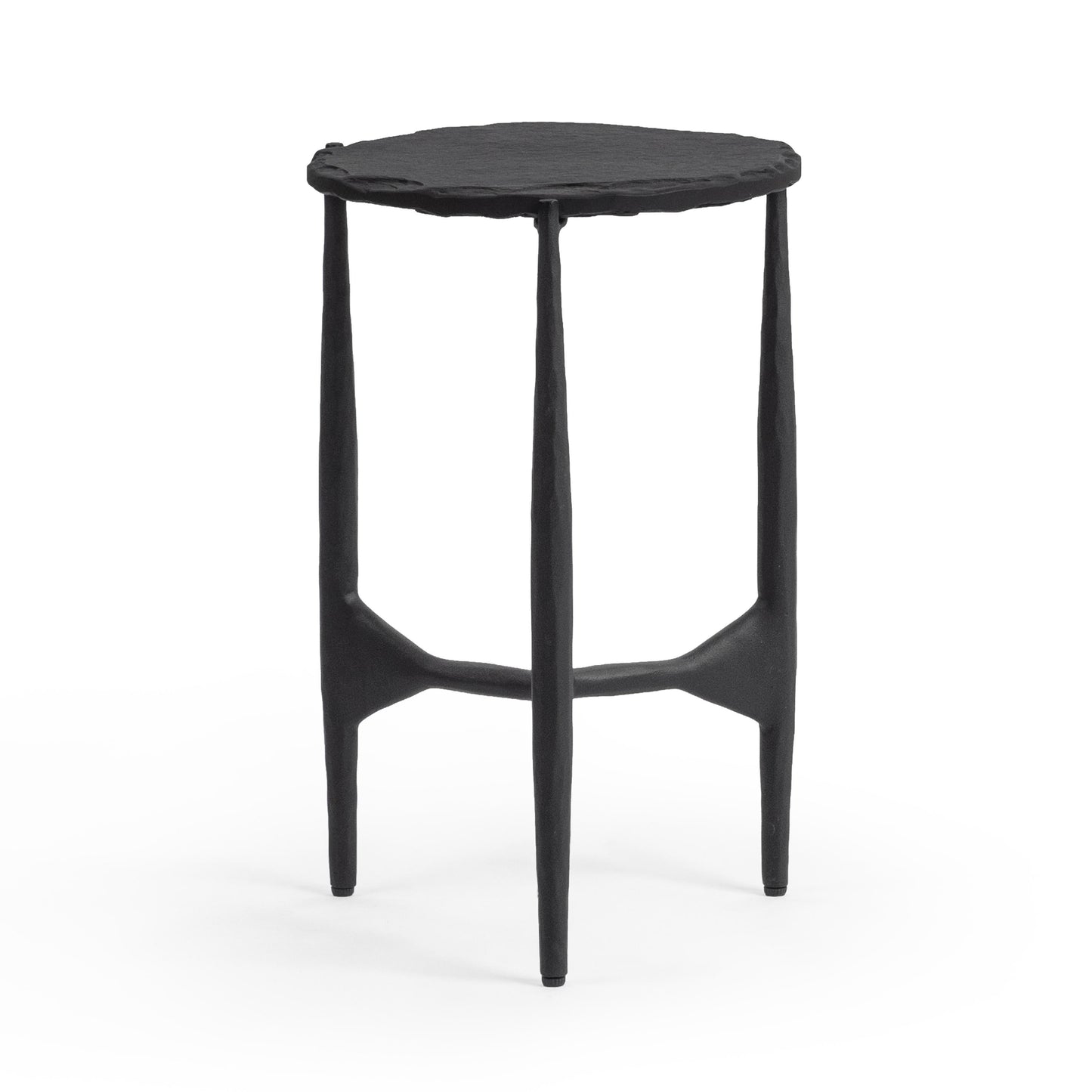 Luka 12" Round End Table - Charcoal Forge