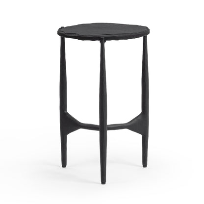 Luka 12" Round End Table - Charcoal Forge