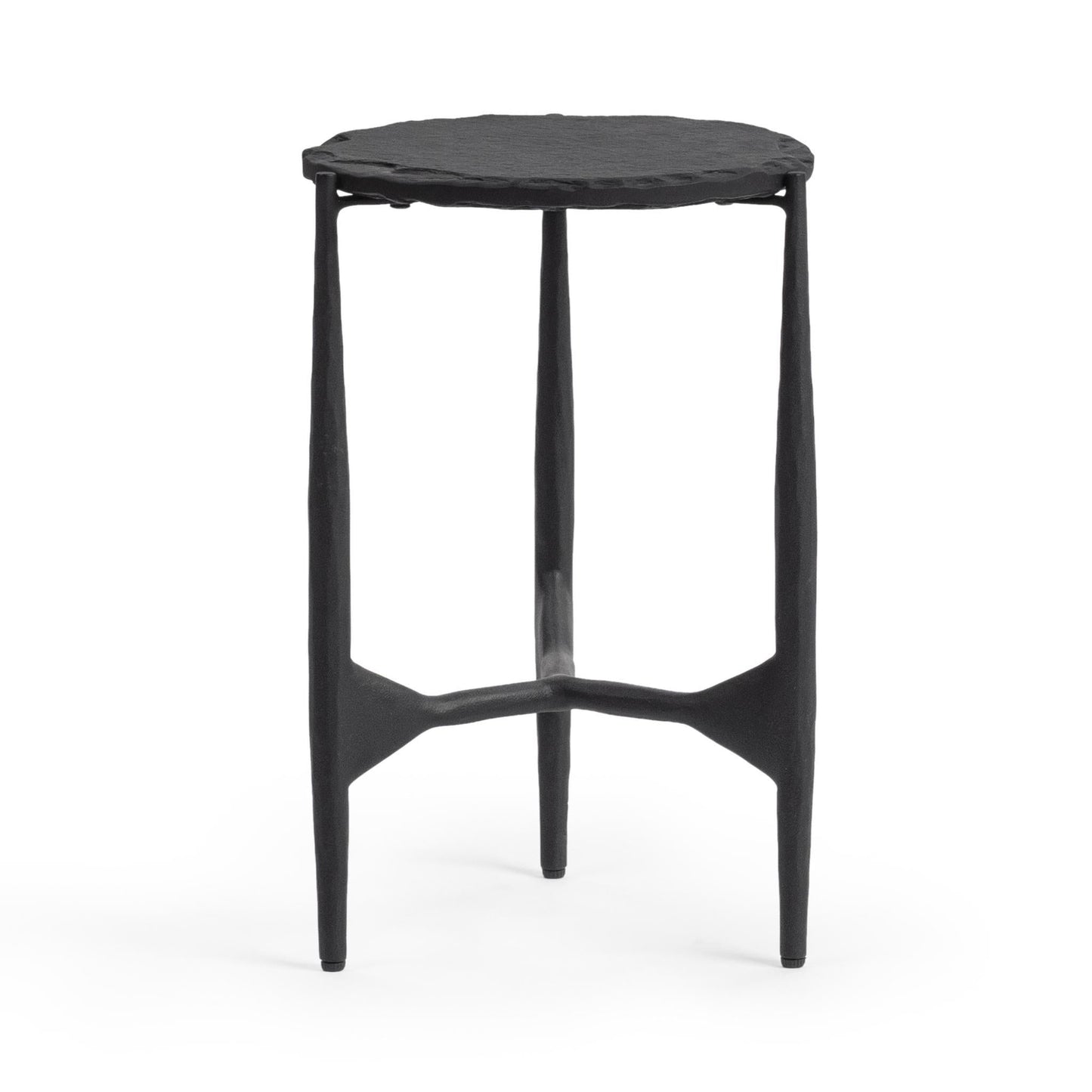 Luka 12" Round End Table - Charcoal Forge