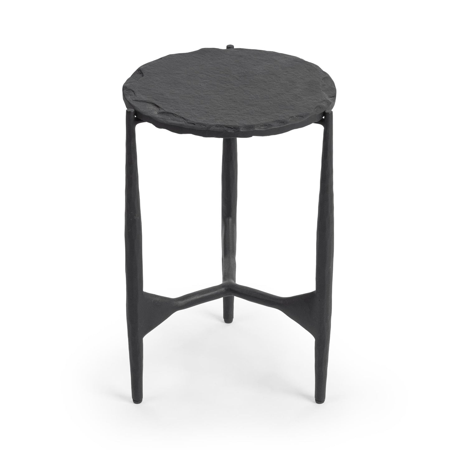 Luka 12" Round End Table - Charcoal Forge