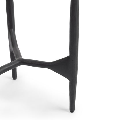 Luka 12" Round End Table - Charcoal Forge
