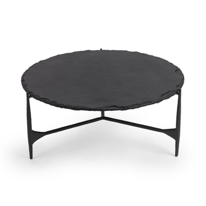 Luka 36" Round End Table - Charcoal Forge
