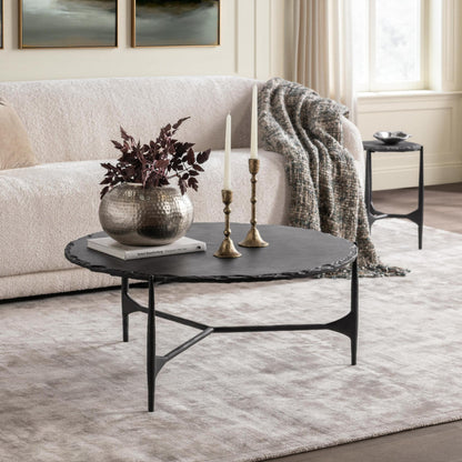 Luka 36" Round End Table - Charcoal Forge