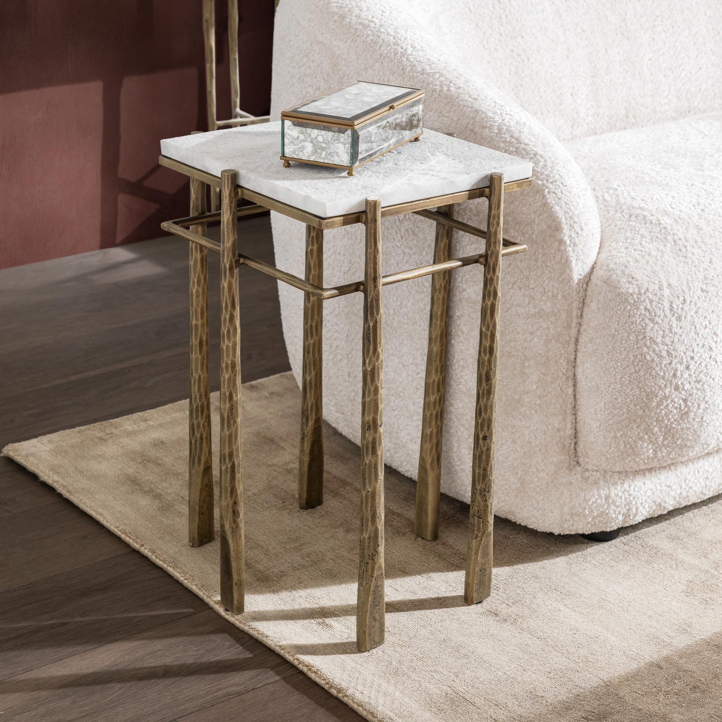 Jasmine End Table - Moonstone White