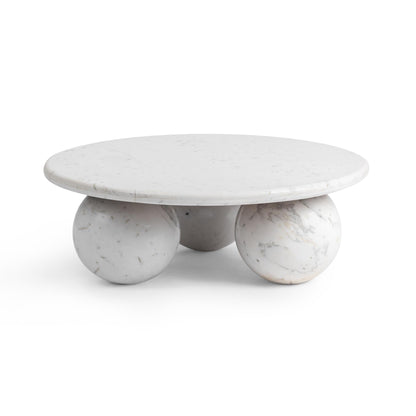 Castello 39" Round Coffee Table - Atenea White