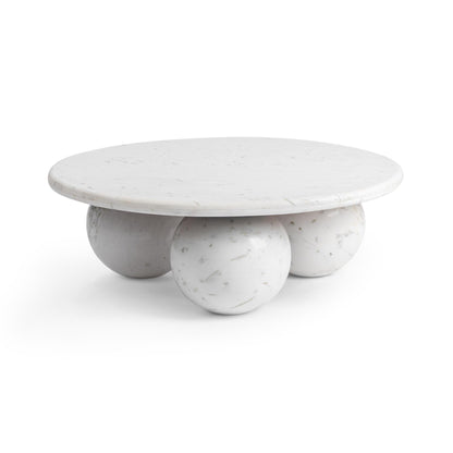 Castello 39" Round Coffee Table - Atenea White