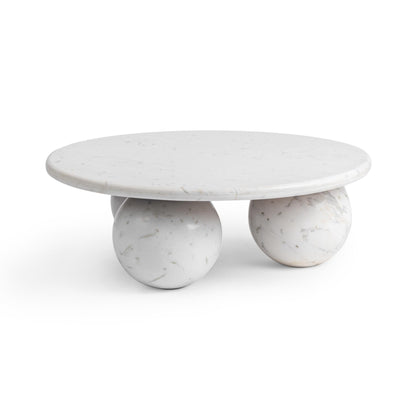 Castello 39" Round Coffee Table - Atenea White