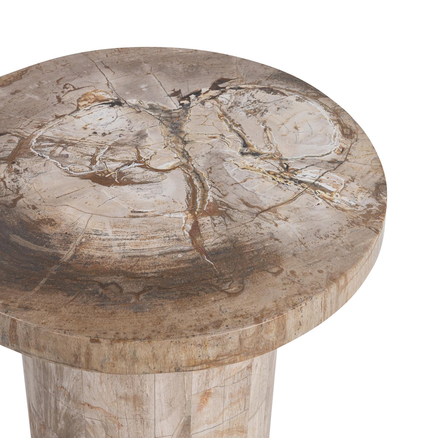 Janelle Round Large Accent Table - Sepia Vein