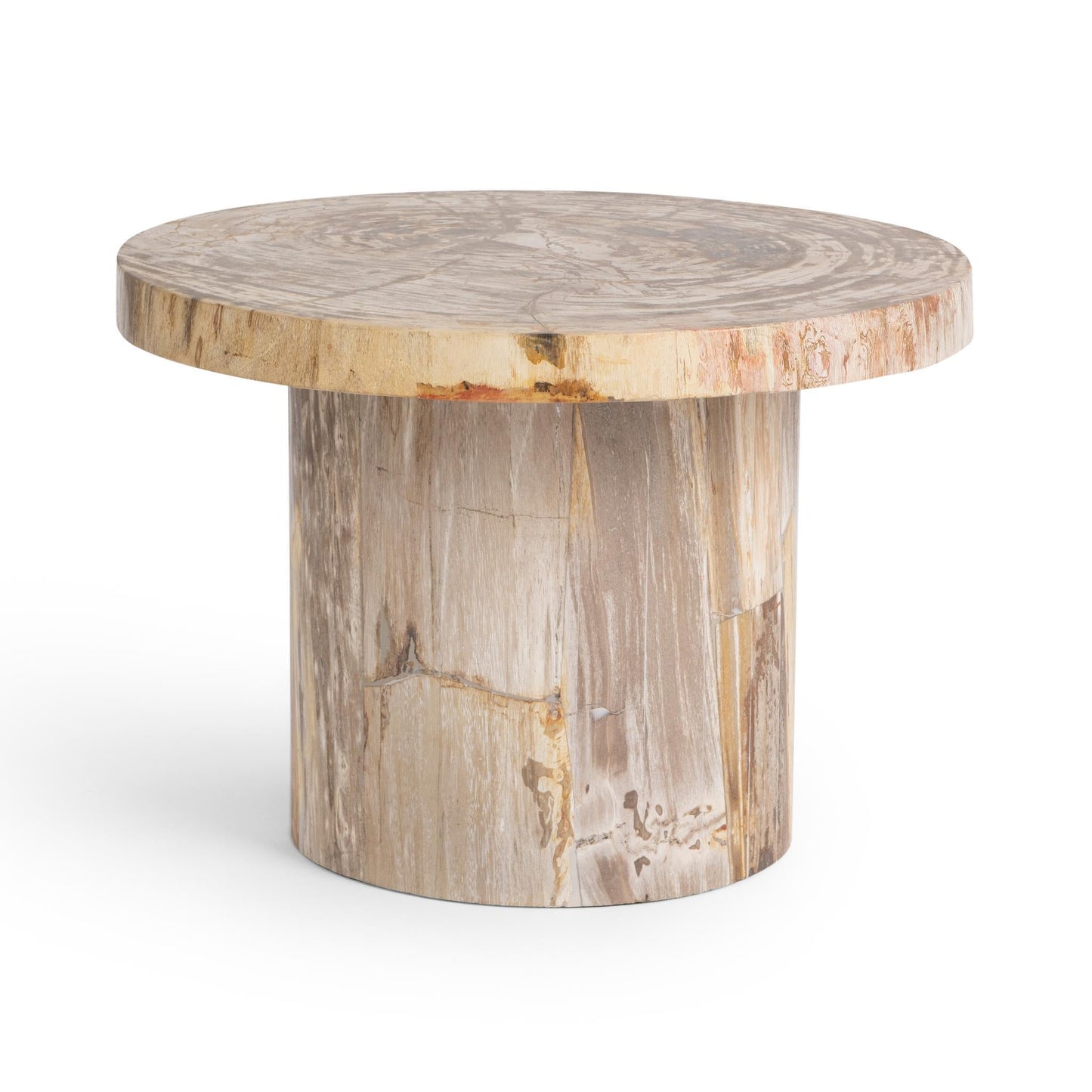 Janelle Round Small Accent Table - Sepia Vein