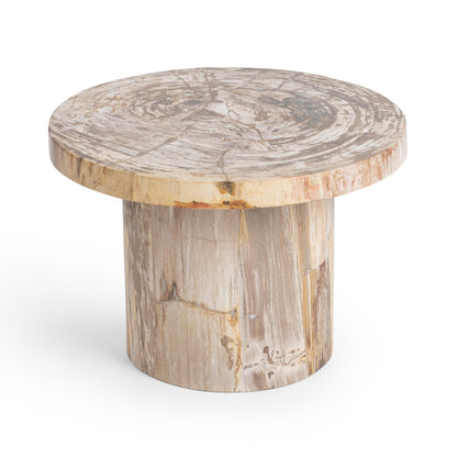 Janelle Round Small Accent Table - Sepia Vein