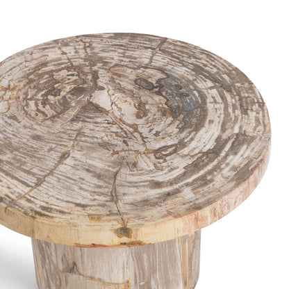 Janelle Round Small Accent Table - Sepia Vein