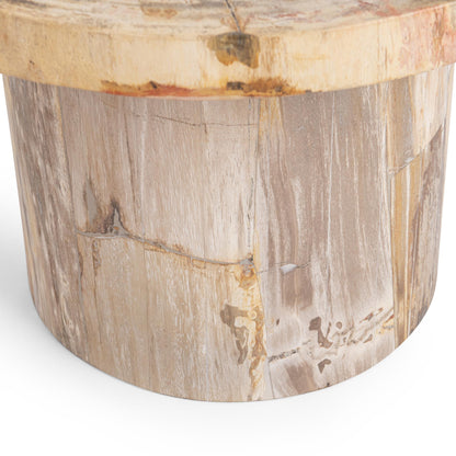 Janelle Round Small Accent Table - Sepia Vein