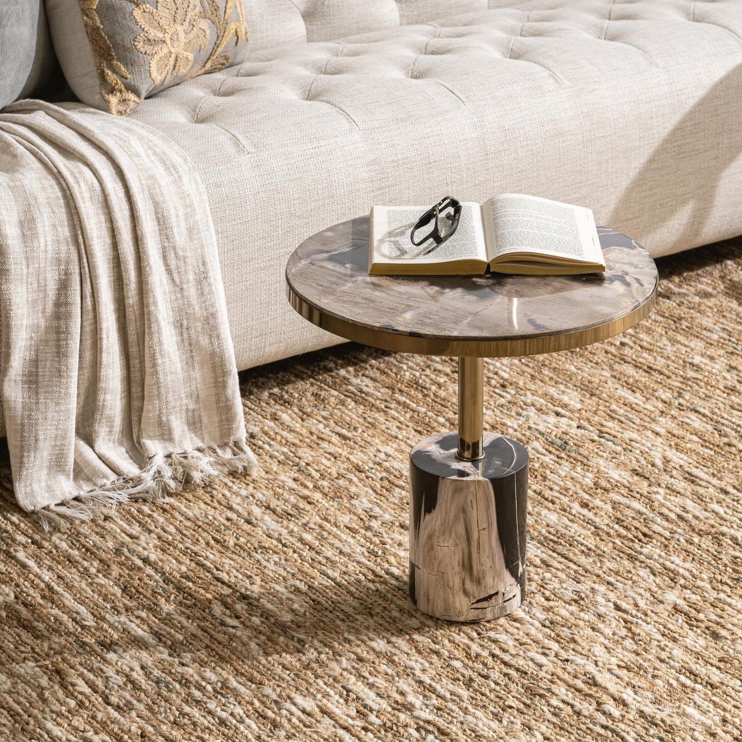 Jordyn Round Large Accent Table - Molten Husk