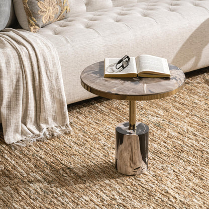 Jordyn Round Large Accent Table - Molten Husk