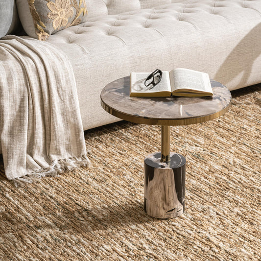 Jordyn Round Large Accent Table - Molten Husk