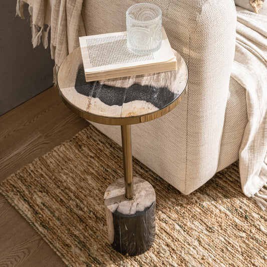Jordyn Round Medium Accent Table - Molten Husk