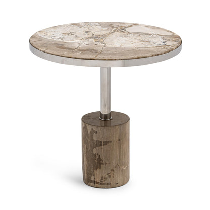 Jordyn Round Large Accent Table - Sepia Vein