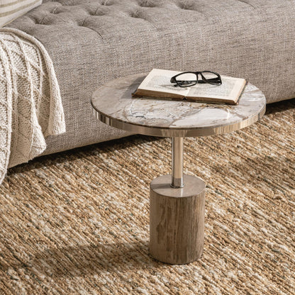 Jordyn Round Large Accent Table - Sepia Vein