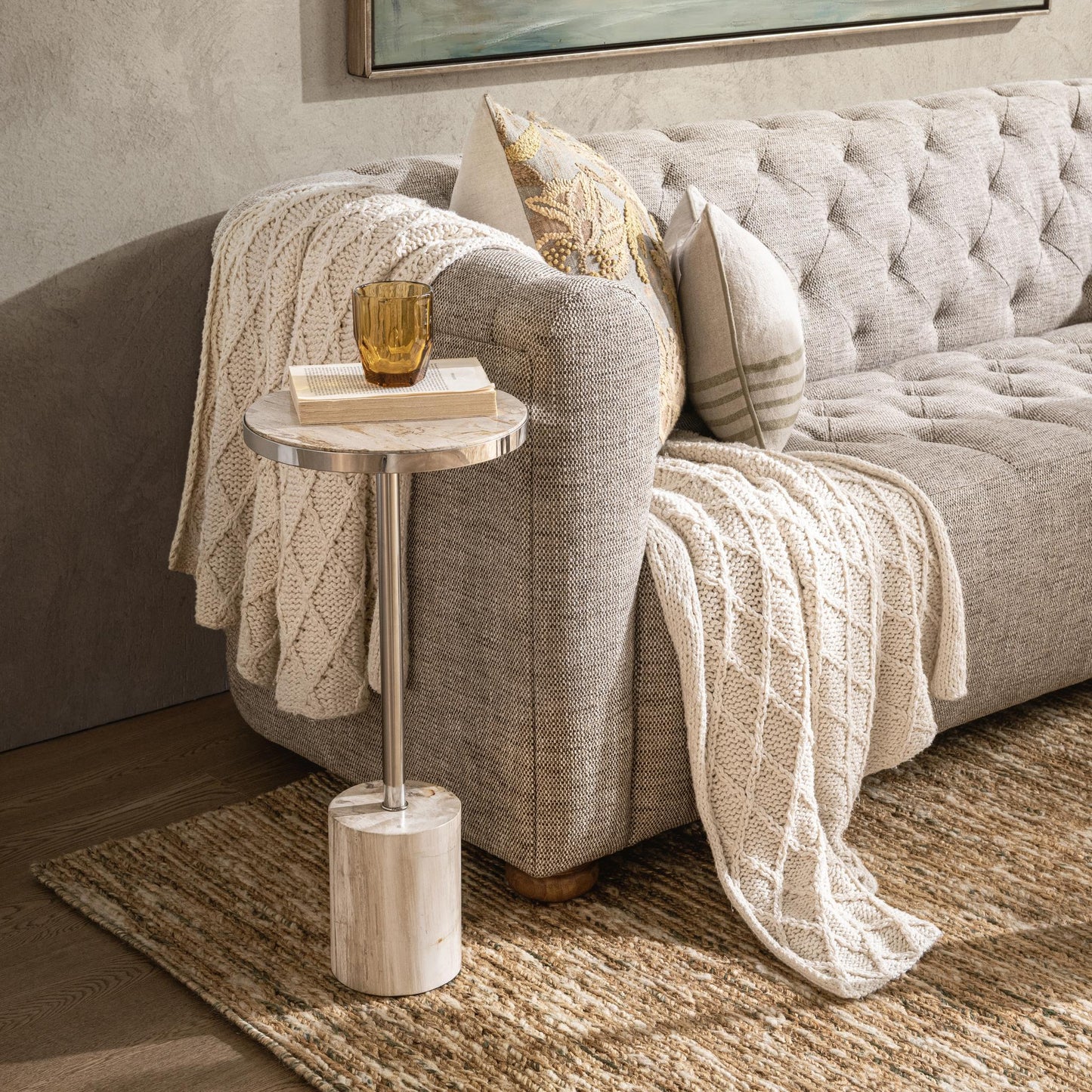 Jordyn Round Medium Accent - Table Sepia Vein