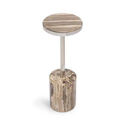 Jordyn Round Small Accent Table - Sepia Vein