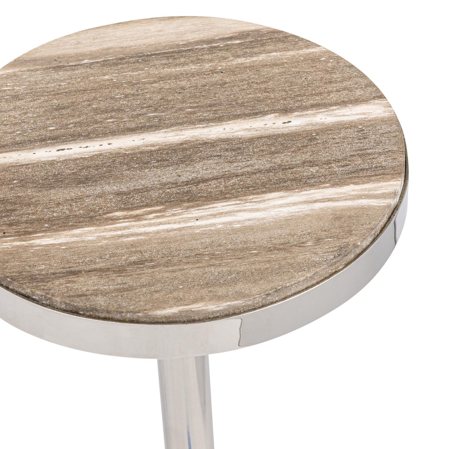 Jordyn Round Small Accent Table - Sepia Vein