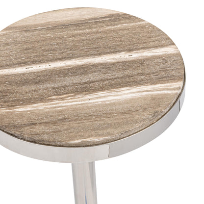Jordyn Round Small Accent Table - Sepia Vein