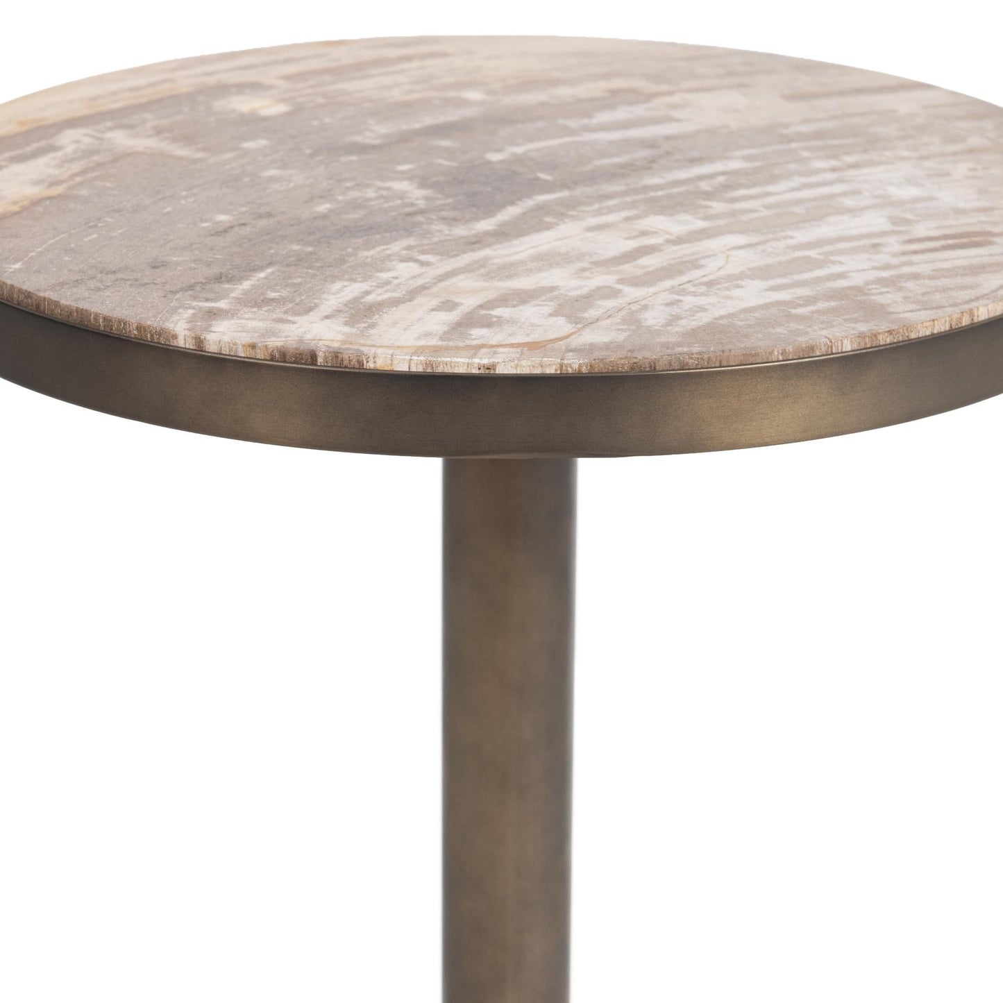 Melia Round Small Accent Table - Sepia Vein