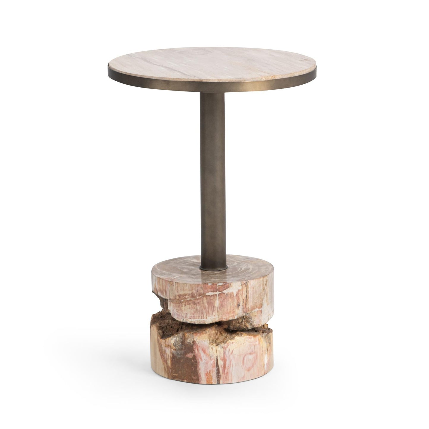 Melia Round Large Accent Table - Sepia Vein