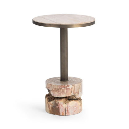Melia Round Large Accent Table - Sepia Vein