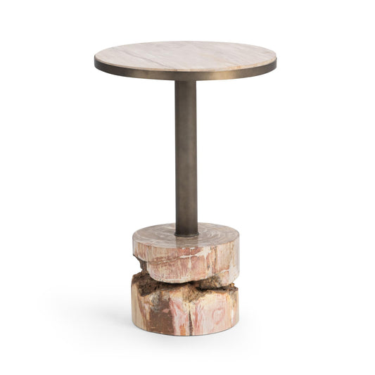 Melia Round Large Accent Table - Sepia Vein