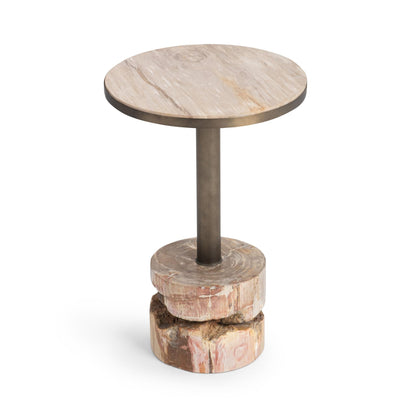 Melia Round Large Accent Table - Sepia Vein