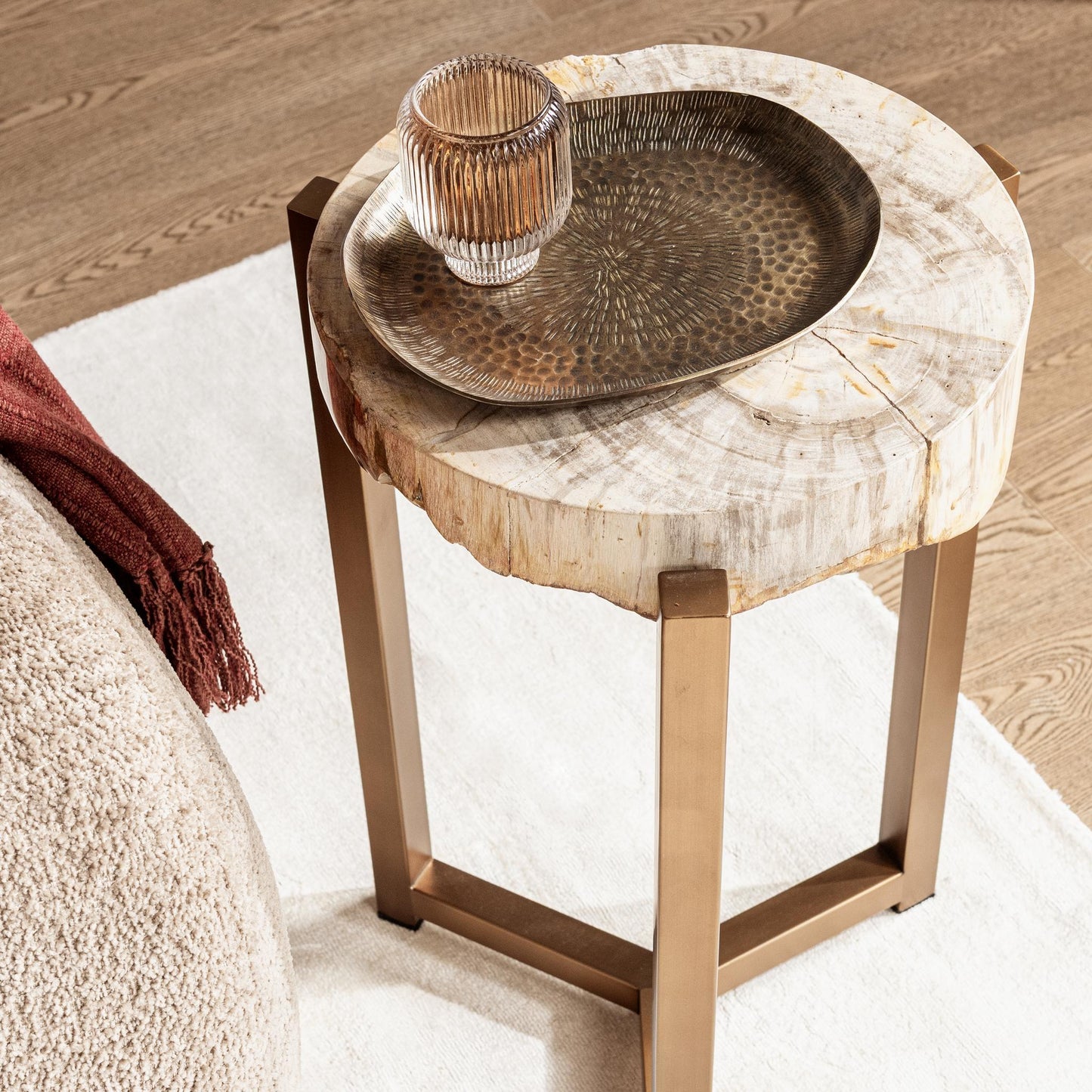 Breanna Round Large Accent Table - Sepia Vein