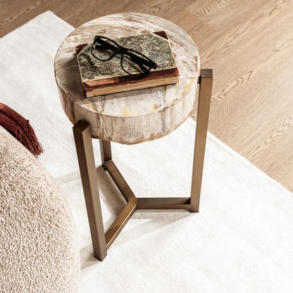 Breanna Round Medium Accent - Table Sepia Vein